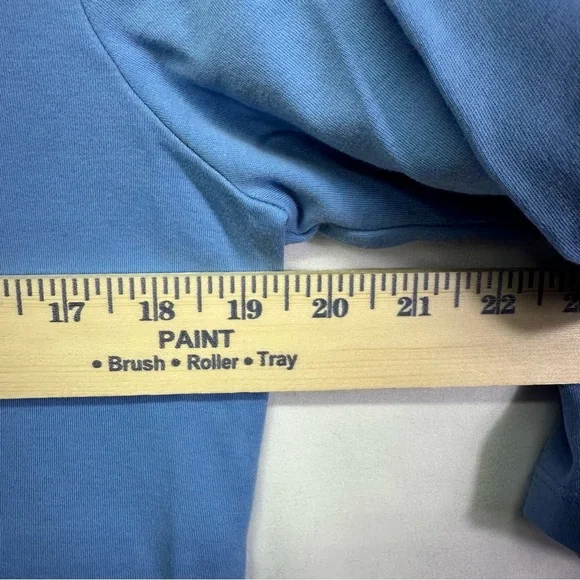 Isaac Mizrahi Live Essentials Blue Scoop Neck 3/4 Sleeve Top Size M - Picture 5 of 6